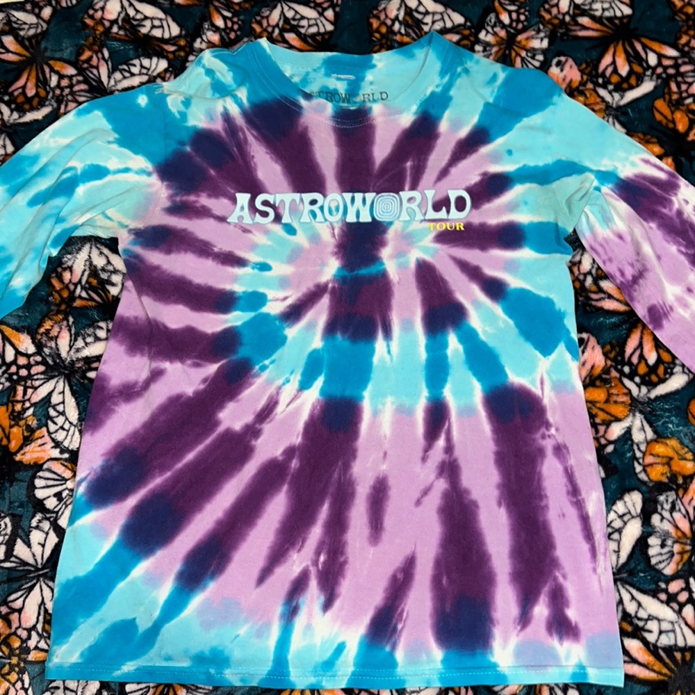 Travis Scott Astroworld Wish You Were Here Tour Merch Tye Dye long sleeve Size:S